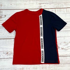 Boys Abercrombie Kids Color Block Logo Short Sleeve Tee